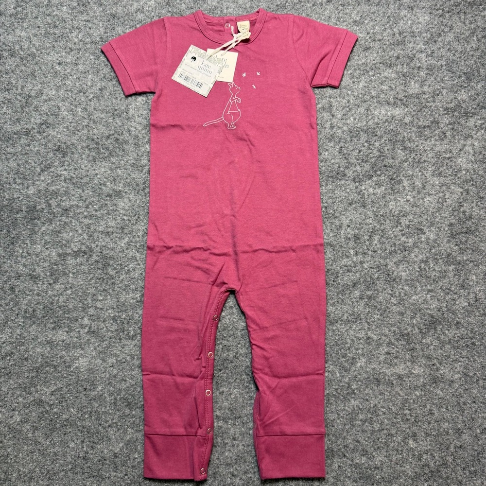 KATE‎ QUINN Short Sleeve Sport Jumpsuit Deep Violet Kangaroo 18-24 Months NWT